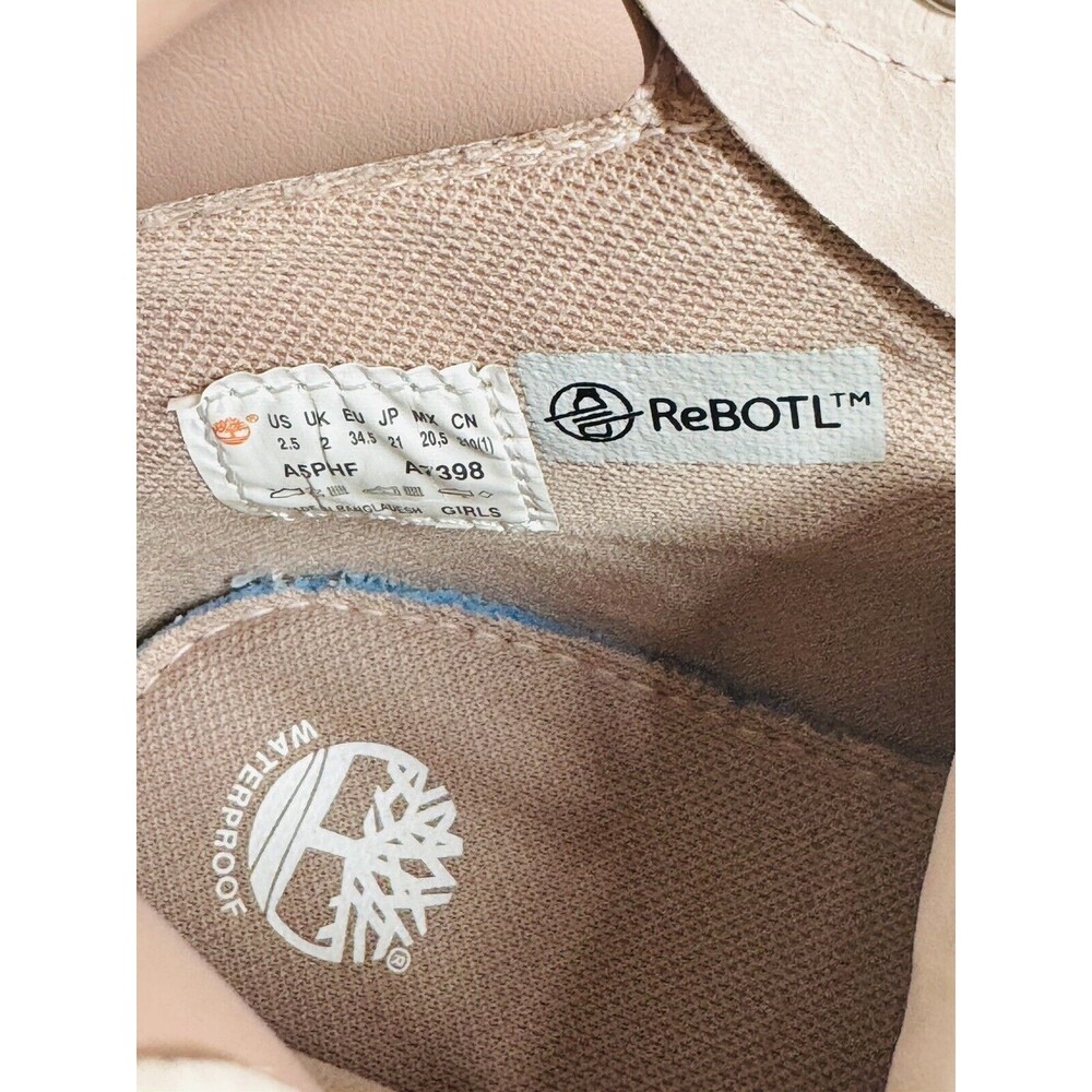 New Timberland Big Girls 6" Classic Water Resistant Boots Sz 2.5 in Light Pink - Picture 10 of 11